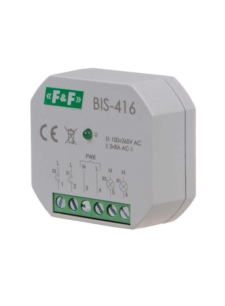 Przekaźnik bistabilny, podtynkowy, dwa niezależne obwody sterowania