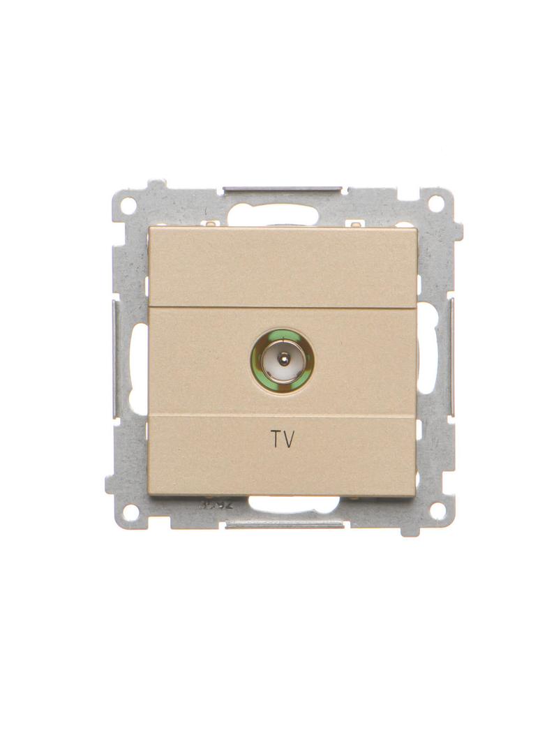 Simon 55 Gniazdo antenowe TV pojedyncze Do instalacji indywidualnych Szampański mat