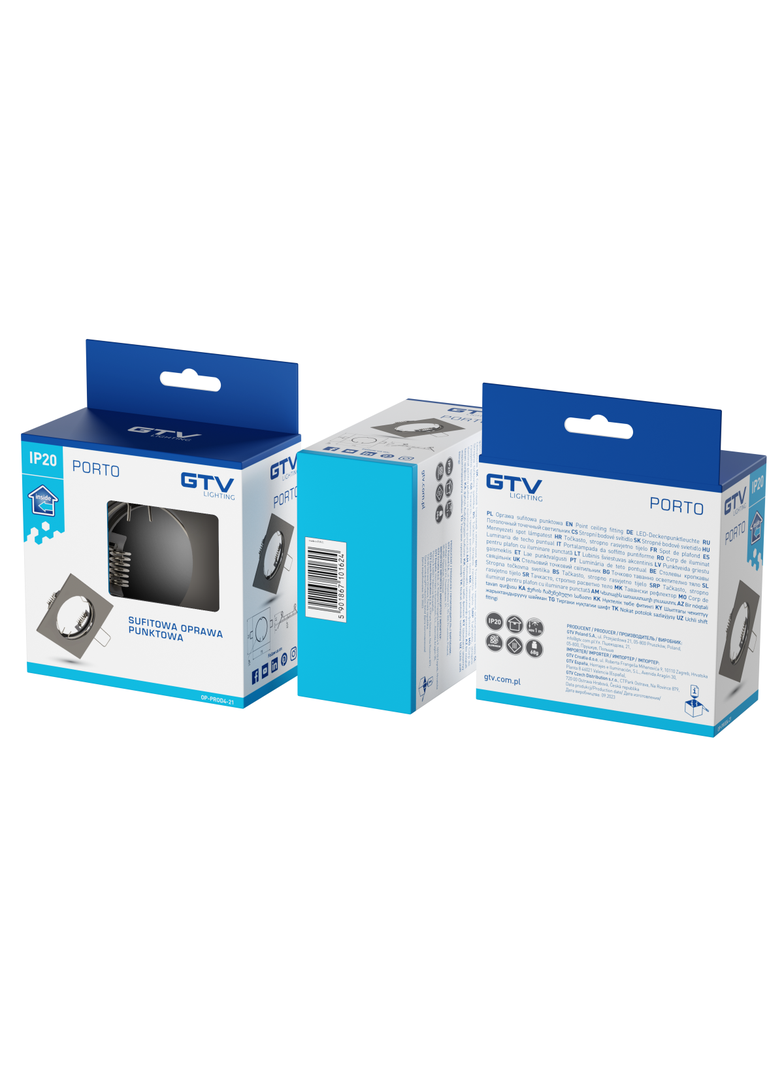 SUFITOWA OPRAWA PUNKTOWA PORTO,  ODLEW, IP20, CZARNY CHROM, KWADRAT