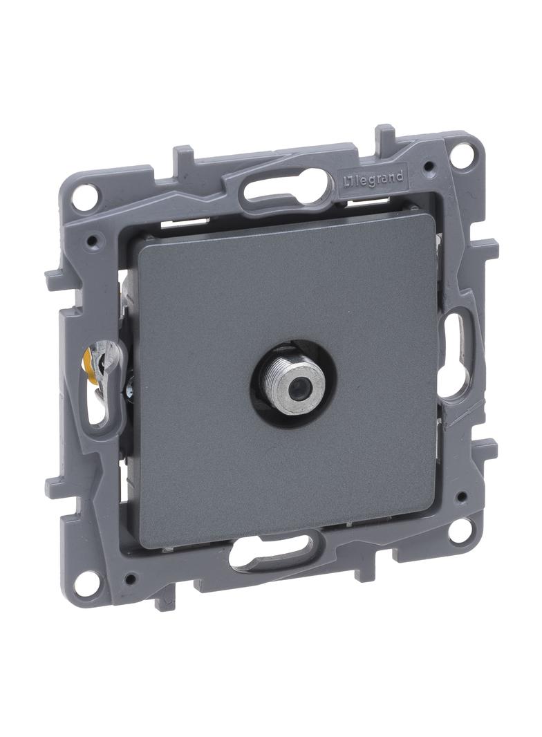 NILOE SELECTION - GNIAZDO TV -  TYPU F  KOŃCOWE DO INSTALACJI TYPU GWIAZDA 1 DB STAL, Legrand