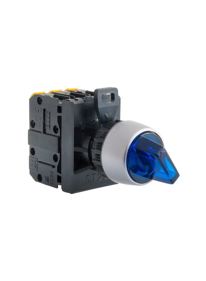 2-POŁ ŁĄCZNIK POKR NIEBIES.1ZW PODŚWIET. AC(24V-230V),DC(24V-110V)