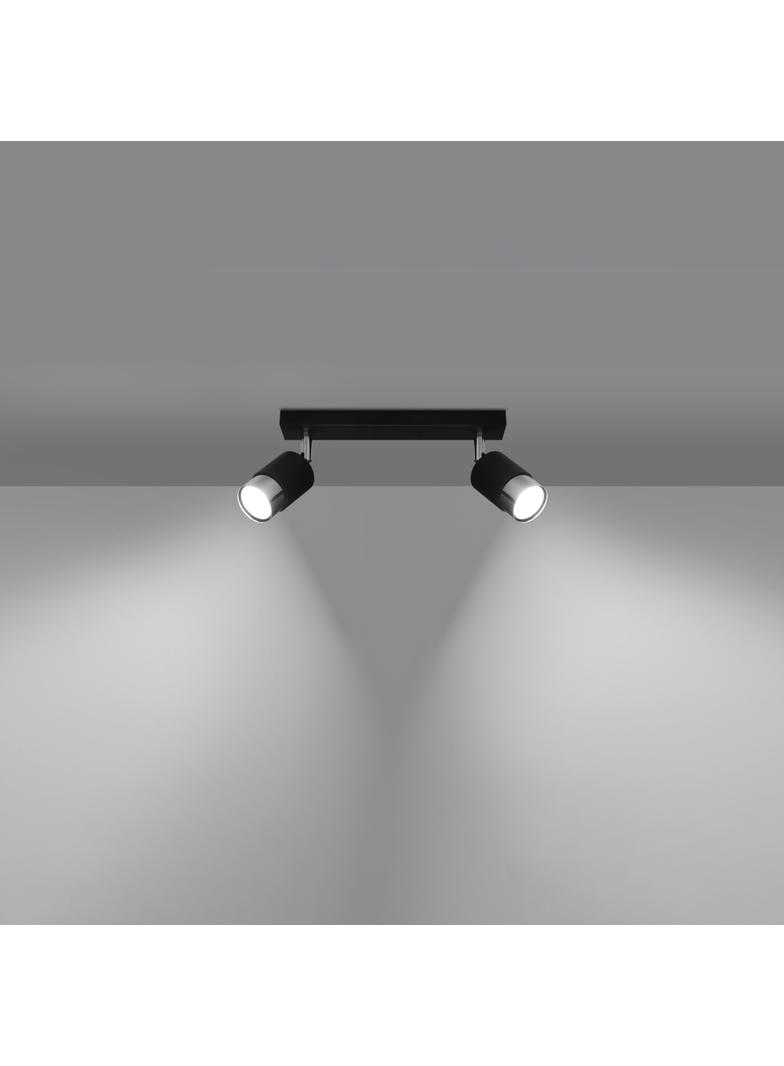 Plafon NERO 2 czarny/chrom