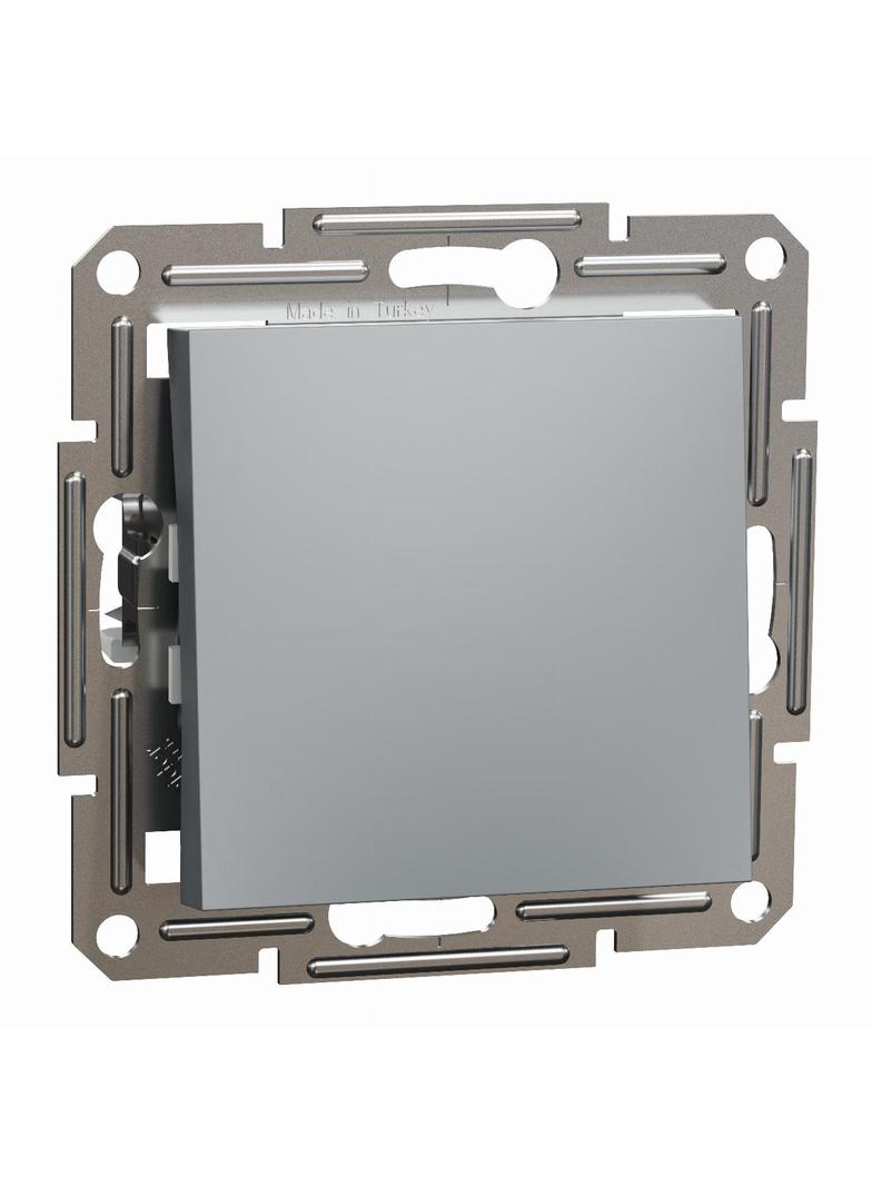 Asfora, przycisk 1-biegunowy, bez ramki, stal