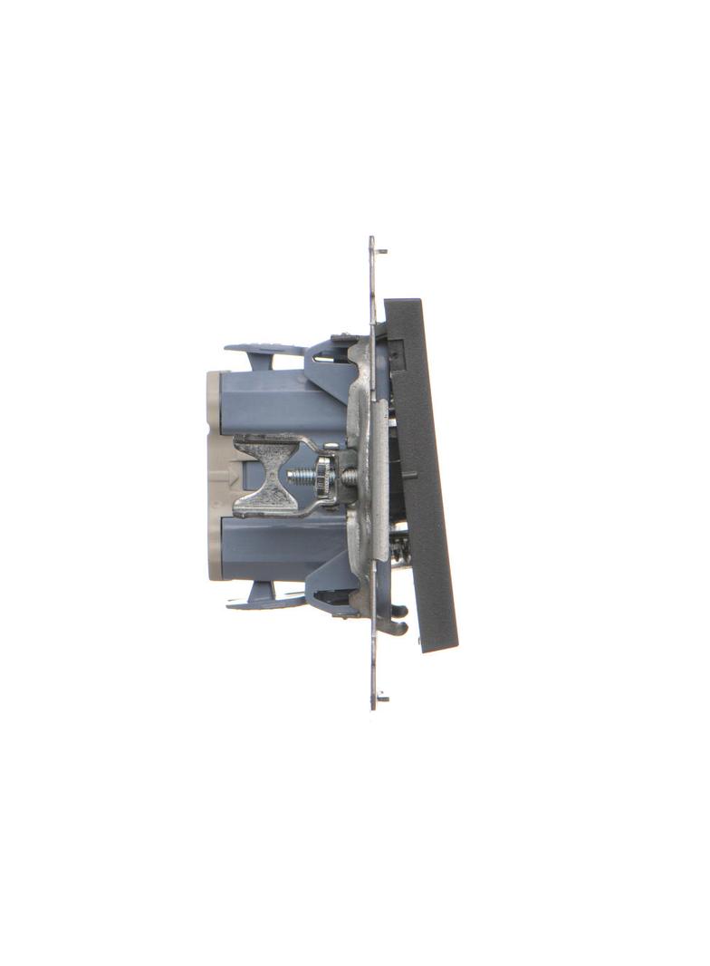 Simon 55 Przycisk zwierny podwójny zwierny bez piktogramu szybkozłączka Grafitowy mat