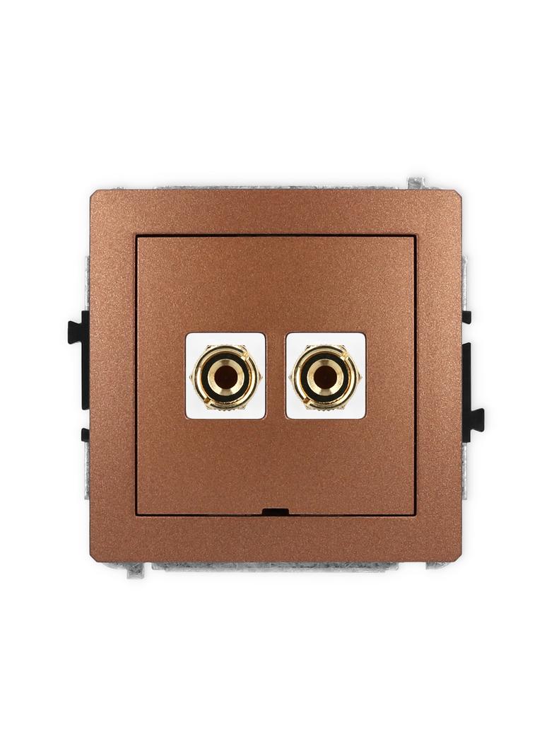 DECO Mechanizm gniazda głośnikowego pojedynczego, bez pola opisowego (typu banan - czerwony i czarny