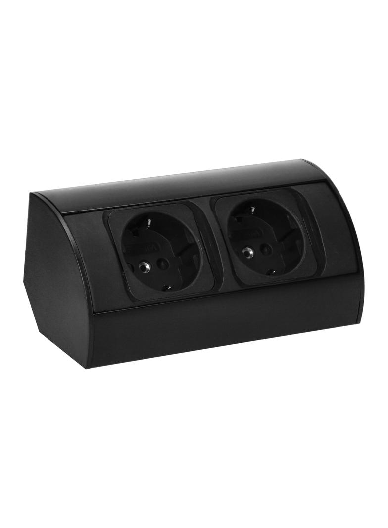 Gniazdo meblowe bez wyłącznika, 2x2P+Z (Schuko), czarne OR-AE-1303(GS)/B ORNO