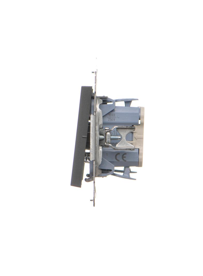 Simon 55 Przycisk zwierny /światło/ z podświetleniem LED szybkozłączka Grafitowy mat