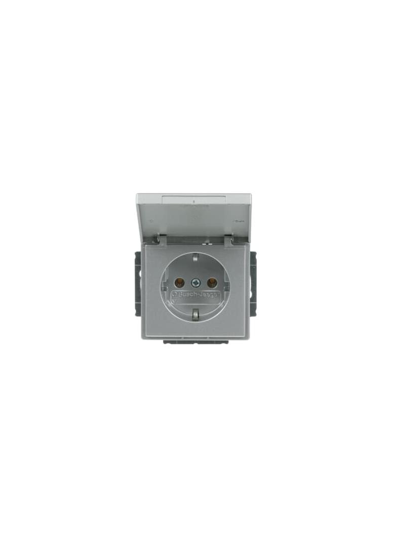 FUTURE Gniazdo SCHUKO z klapką Blokada klapki w pozycji otwartej aluminiowo srebrny 2CKA002018A1487 ABB
