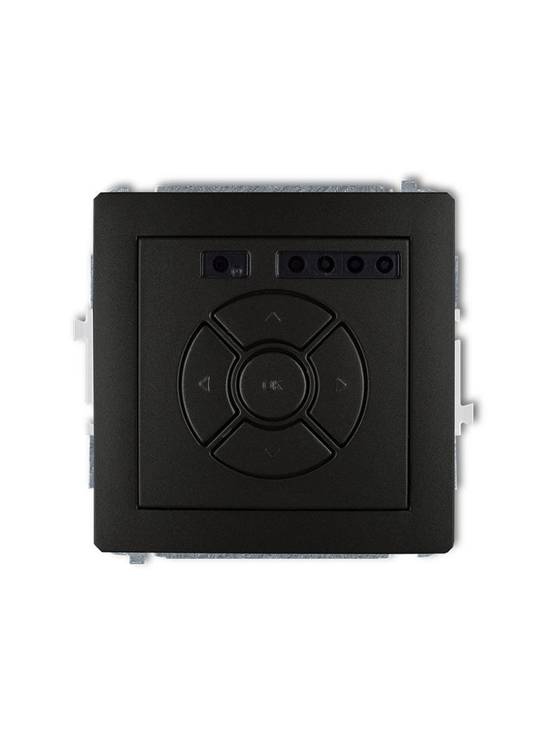 DECO Mechanizm elektronicznego sterownika roletowego (przycisk centralny/dodatkowy) czarny mat