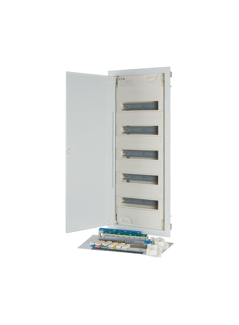 KLV-60UPS-F Rozdzielnica modułowa podtynkowa płaska 5x12+2 kl.II IP30 zawiera listwy N/PE 302414 EATON