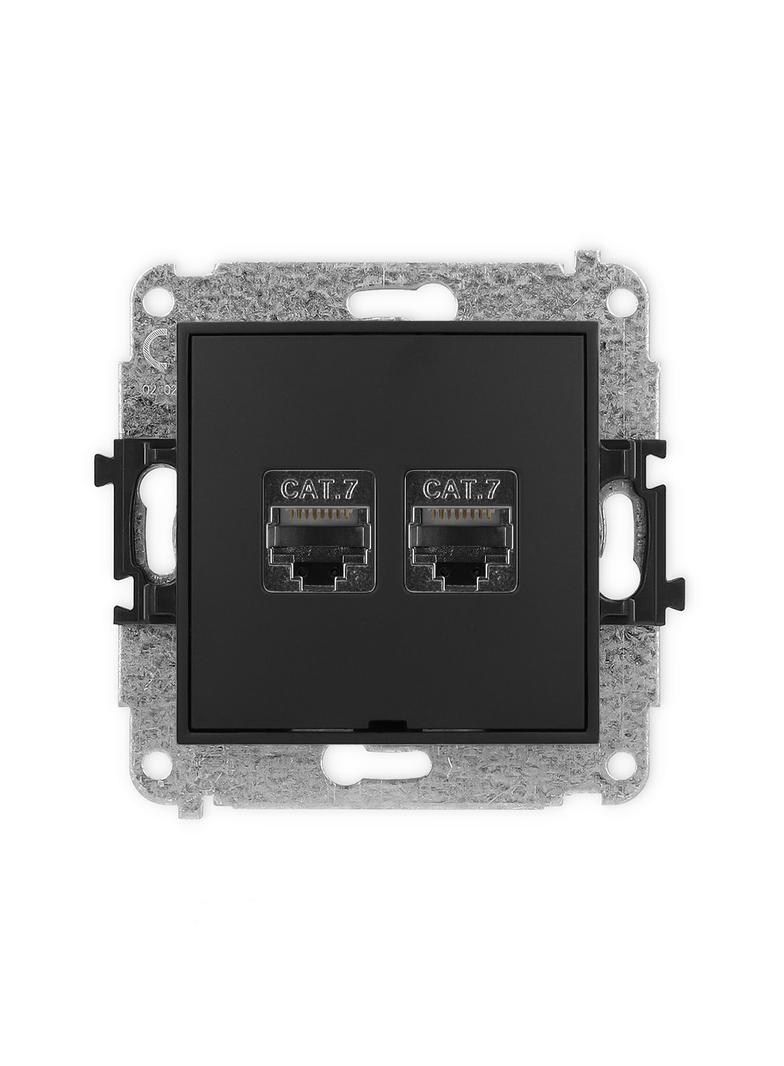 ICON Mechanizm gniazda komputerowego podwójnego 2xRJ45, kat. 7, ekranowany, 8-stykowy, bez pola opis