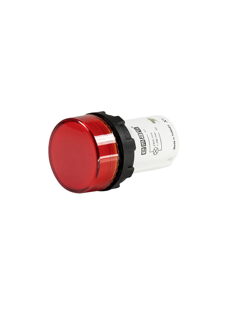 Lampka monoblok LED, płaski klosz, czerwona