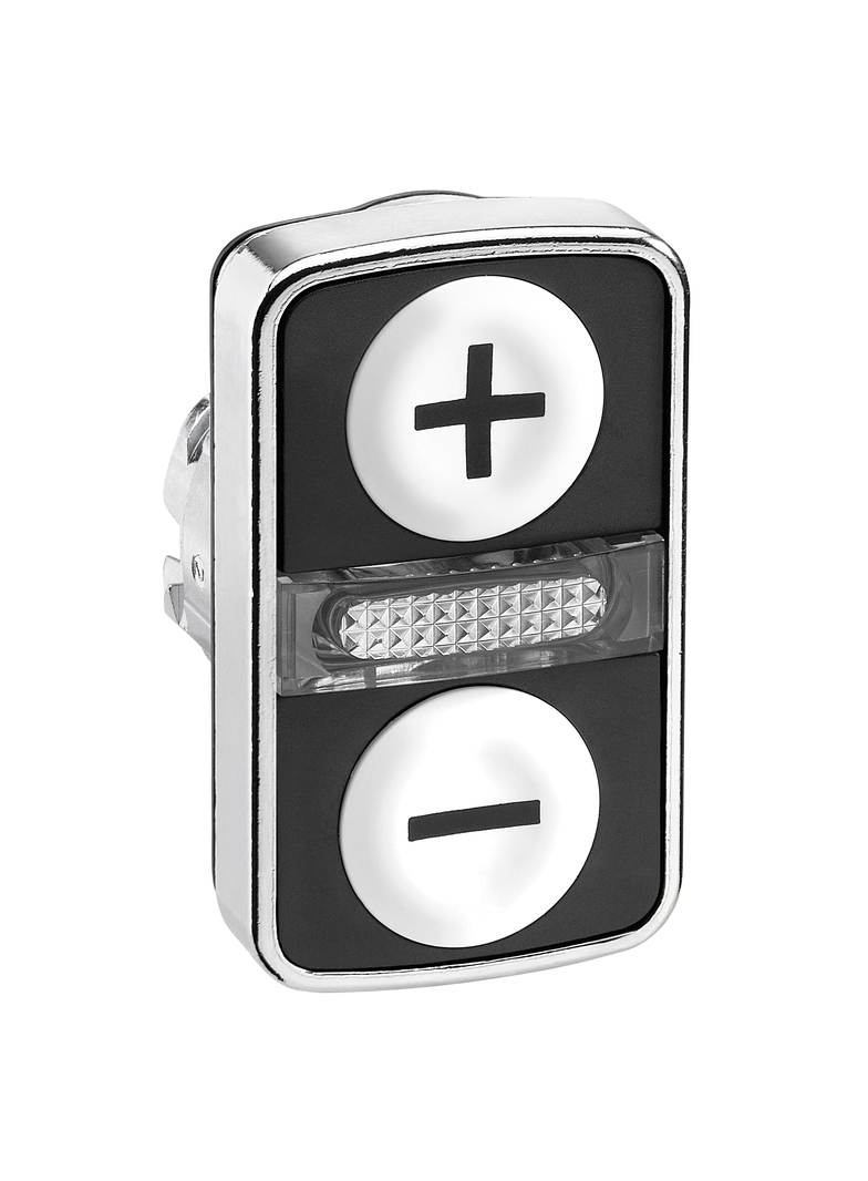 Harmony XB4 Napęd przycisku dwuklawiszowego płaski biały samopowrotny LED metalowy