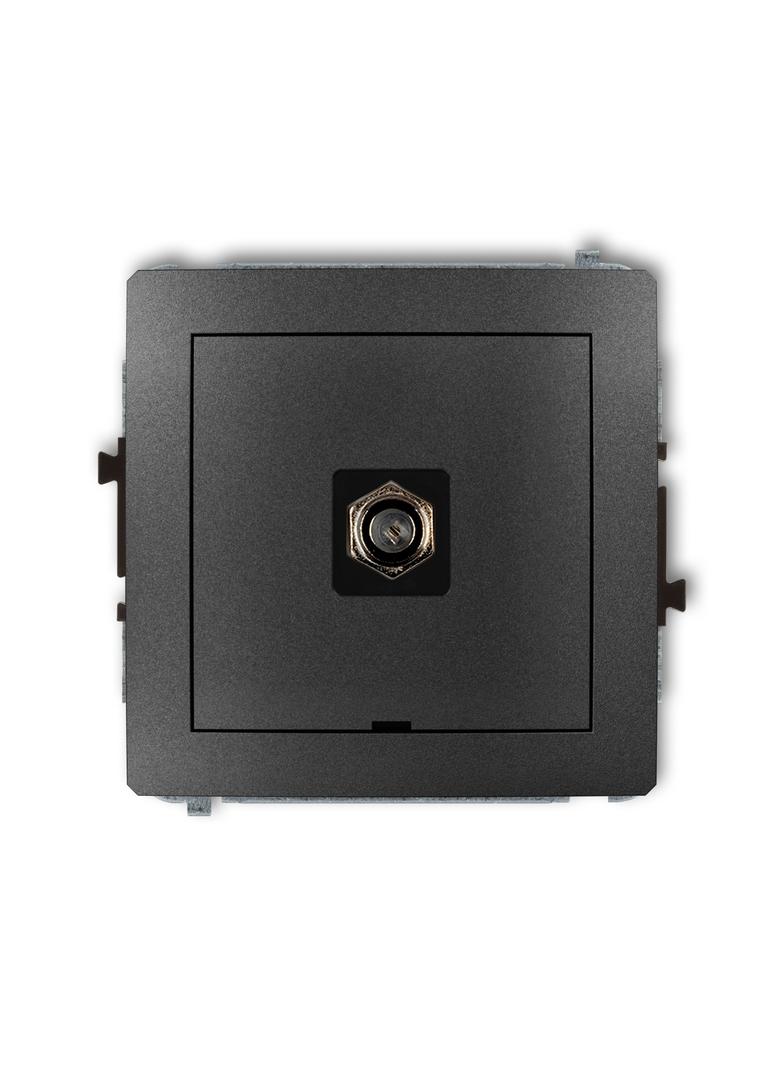 DECO Mechanizm gniazda antenowego pojedynczego typu F (SAT) niklowany, bez pola opisowego grafitowy