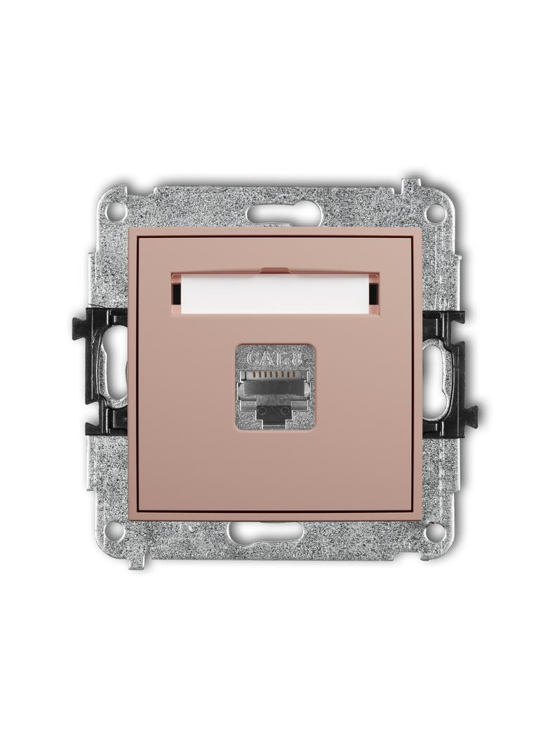 ICON Mechanizm gniazda komputerowego pojedynczego 1xRJ45, kat. 8, ekranowany, 8-stykowy łososiowy