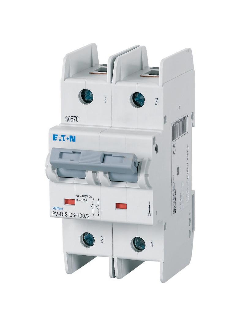 PV-DIS-06-100/2 Rozłącznik modułowy DC z pokrętłem 185502 EATON