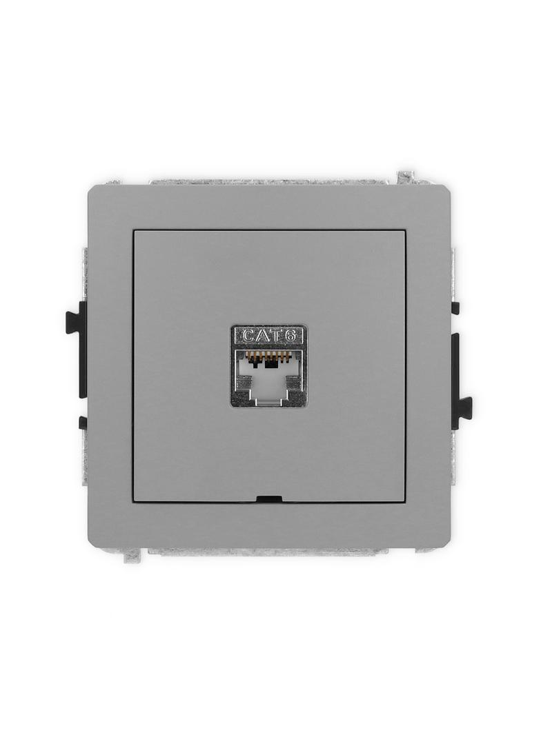 DECO Mechanizm gniazda komputerowego pojedynczego 1xRJ45, kat. 6, ekranowany, 8-stykowy, bez pola op