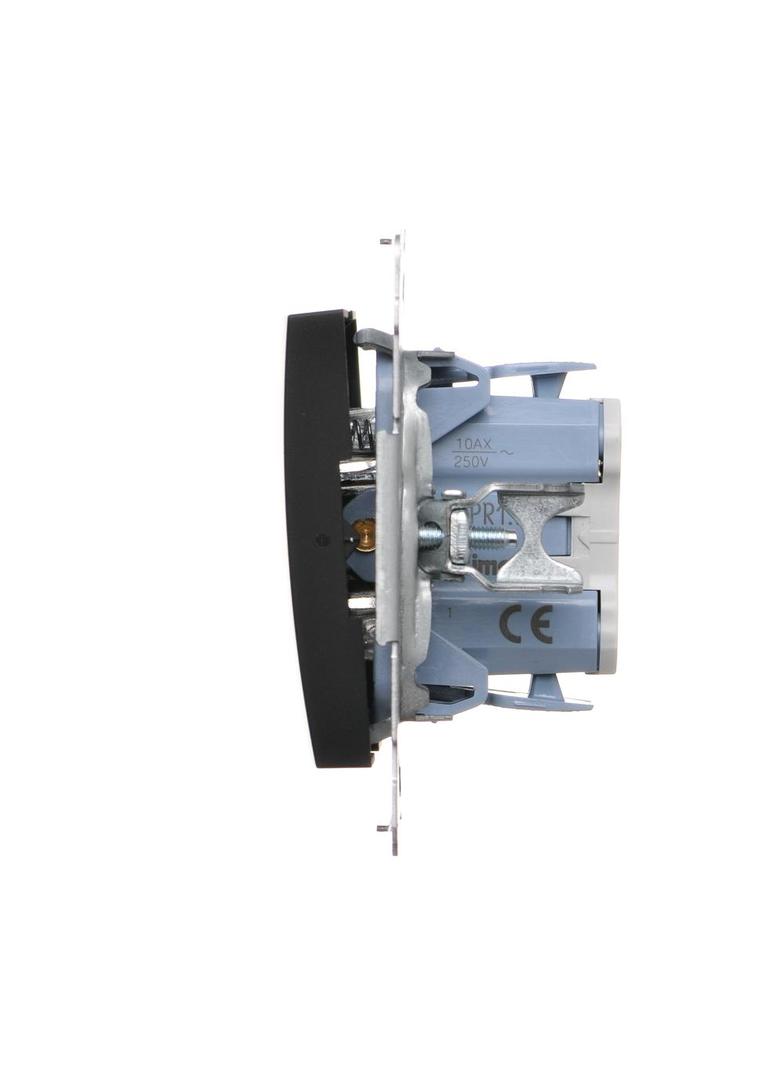 Simon 54 Przycisk pojedynczy rozwierny bez piktogramu 10A szybkozłączka czarny