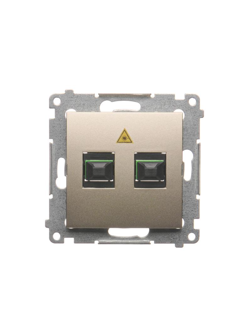 Simon 54 Gniazdo światłowodowe / optyczne podwójne SC/APC złoty mat