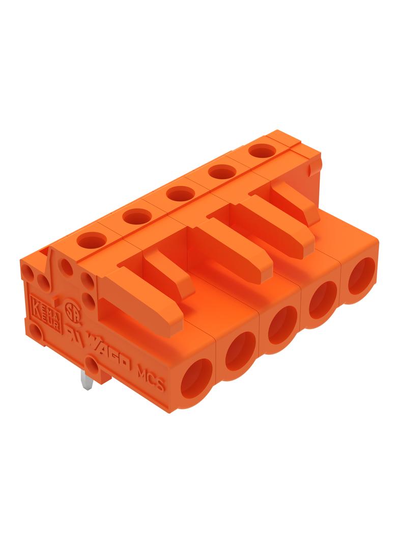 MCS-MIDI Classic gniazdo kątowe 5-bieg. pomarańczowe raster 5,08 mm /100szt./ WAGO