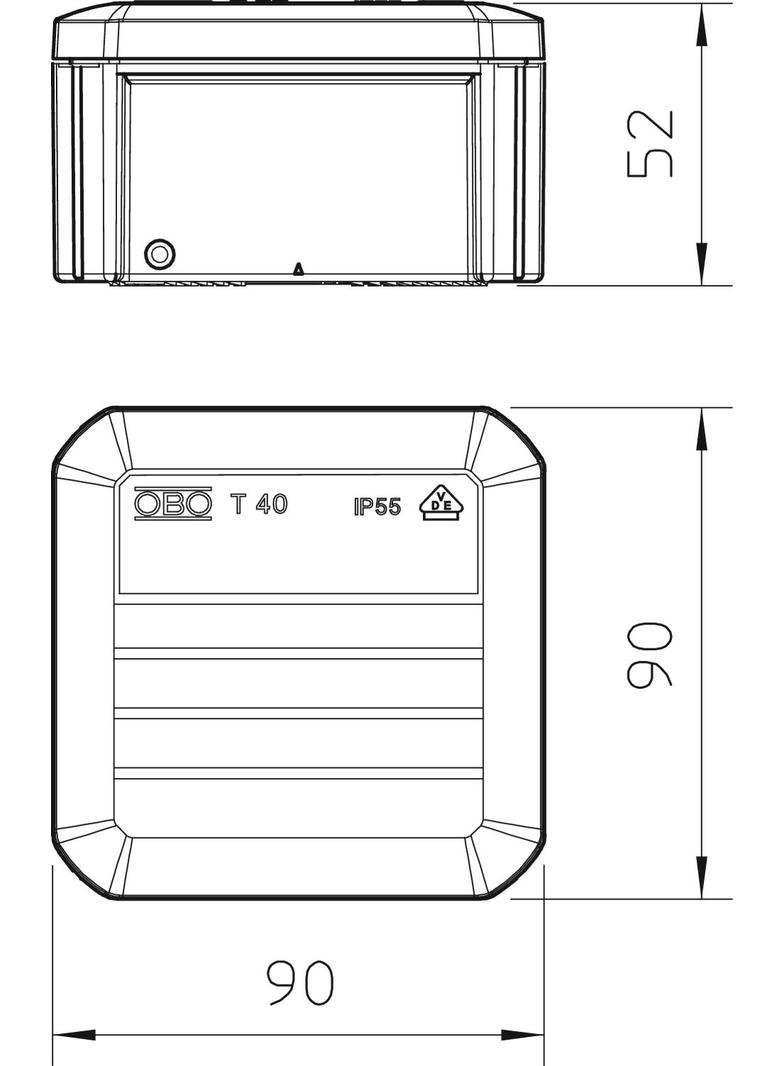 T 40, SKRZYNKI ROZGAŁĘŹNE 90X90X52