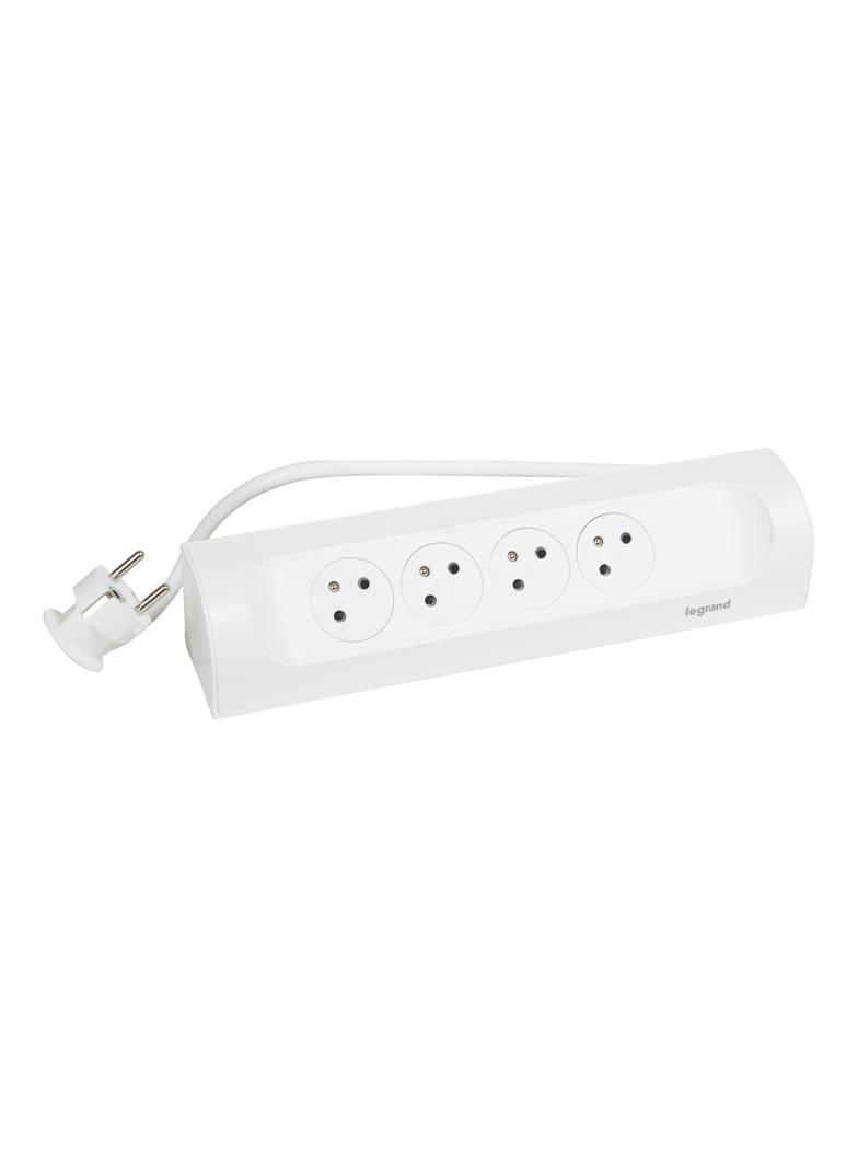 Przedłużacz Narożny 4-Gniazdowy Z/U Z Przewodem 1.0 Metra 3x1.5Mm2 Biały Helmo 049404 LEGRAND