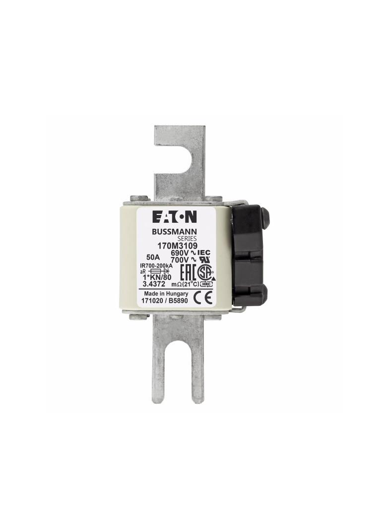 50A 690V 1*KN/80 aR INDICATOR FUSE Wkładka szybka 50A AC 690V compact DIN 1 45x59x104 mm, 170M3109 E