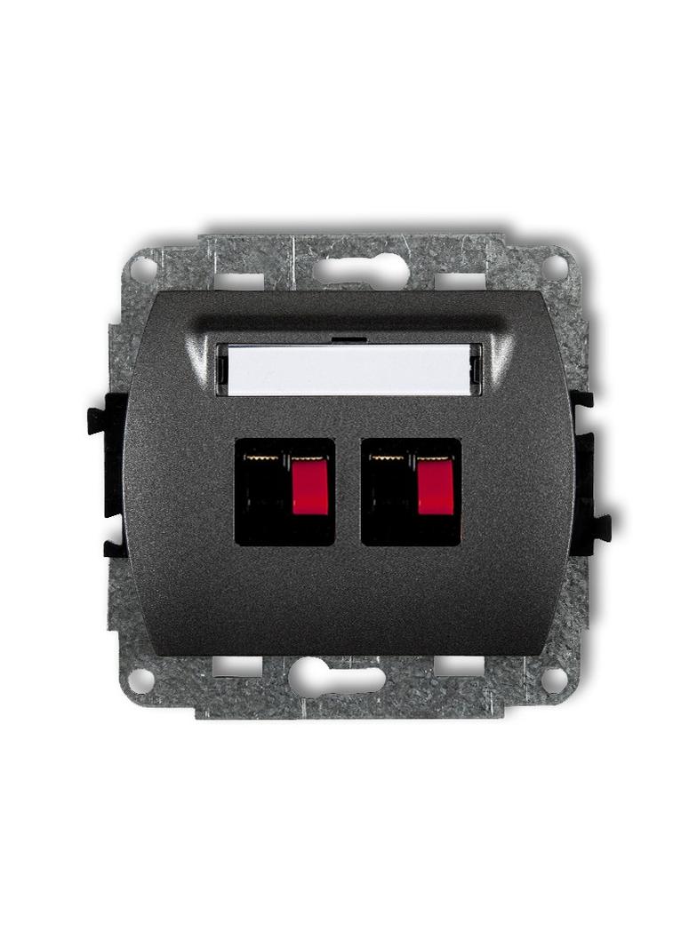 TREND Mechanizm gniazda głośnikowego podwójnego grafitowy