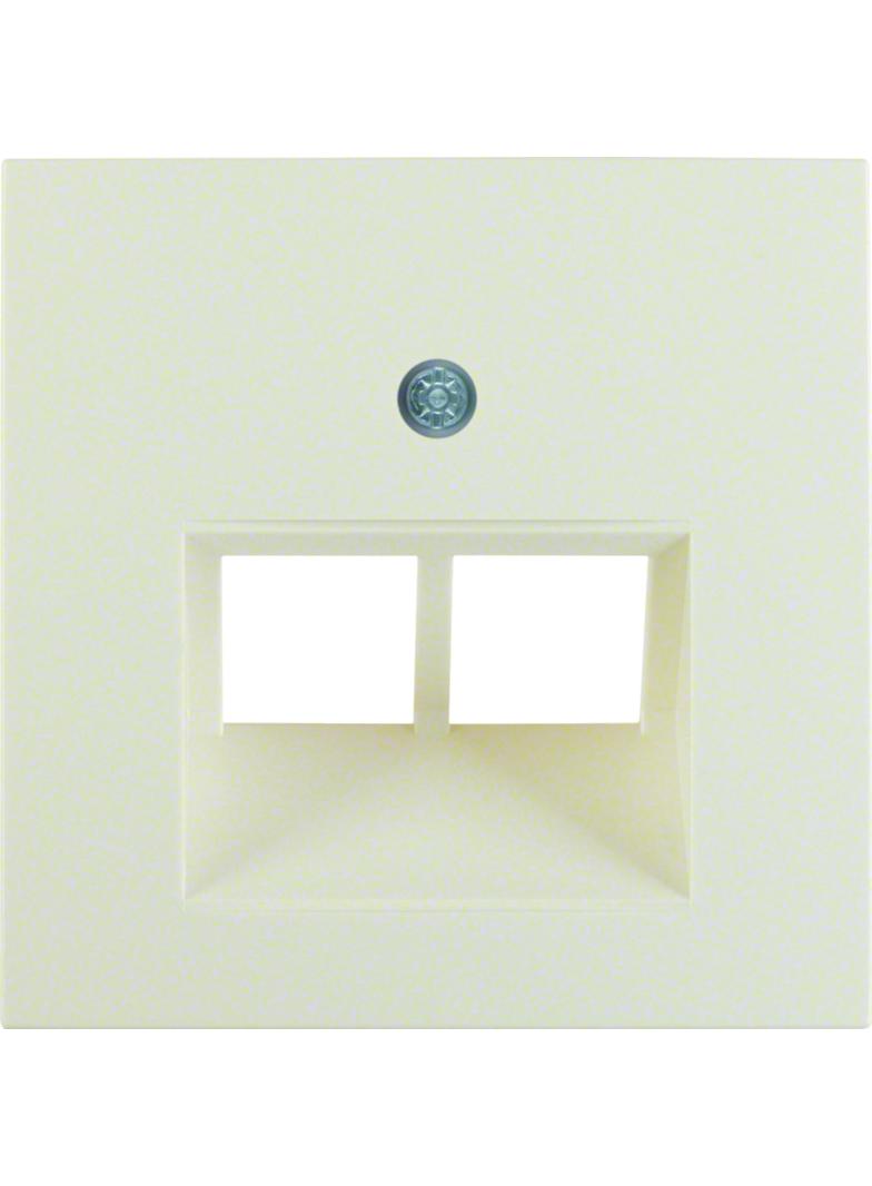 BERKER B.Kwadrat Płytka czołowa do gniazda przyłączeniowego UAE podwójna komp./tel. krem 5314098982