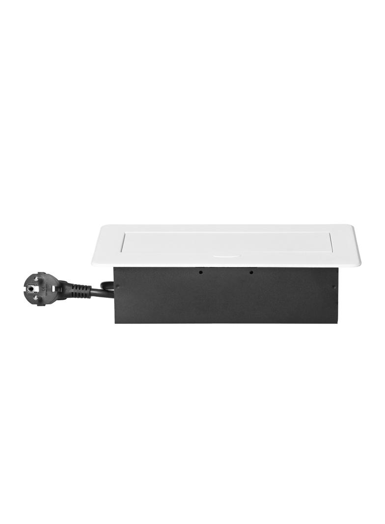 Gniazda meblowe wpuszczane w blat z płaskim frezowanym rantem, ładowarką USB i przewodem 1,5m, 2x2P+ OR-GM-9035/W ORNO