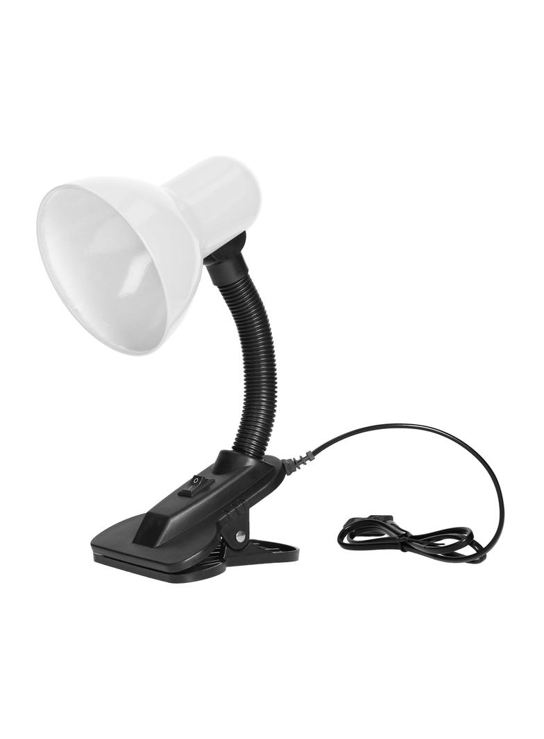 LATSA, lampa biurkowa z klipsem, 40W, E27, stal + tworzywo, biała DL-3/W ORNO