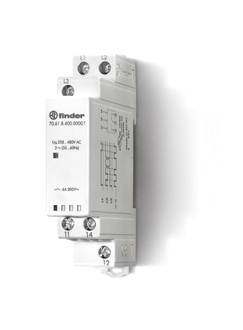 Przekaźnik nadzorczy serii 70: 1P 6A 208…480V AC 70.61.8.400.0000T /5szt./ FINDER