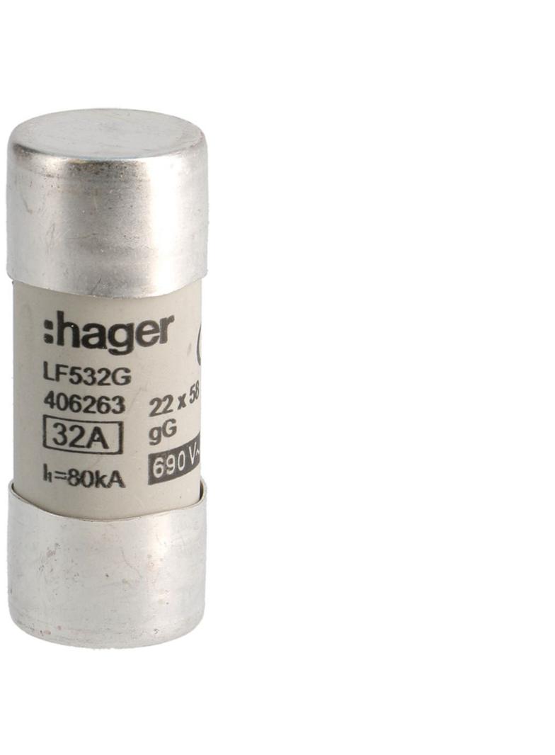 Wkładka bezpiecznikowa cylindryczna CH-22 22x58mm gG 32A 500VAC LF532G HAGER