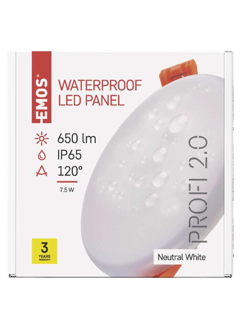 Panel LED wpuszczany okrągły 7,5W IP65 neutralna biel ZV1122 EMOS