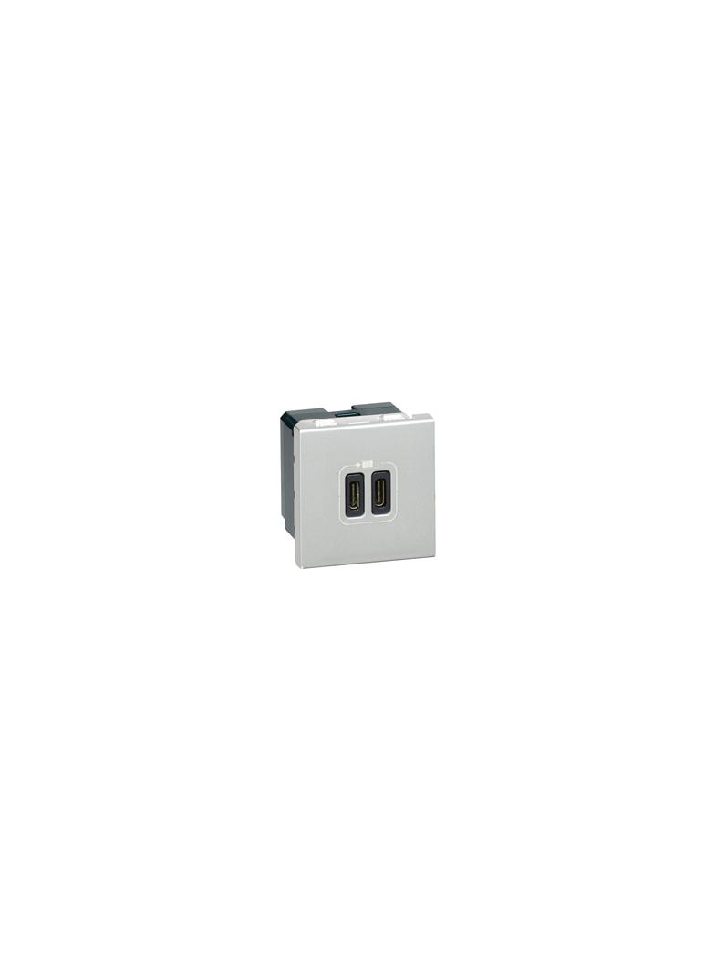MOSAIC - Ładowarka USB 2400 mA Typ-C aluminium, Legrand