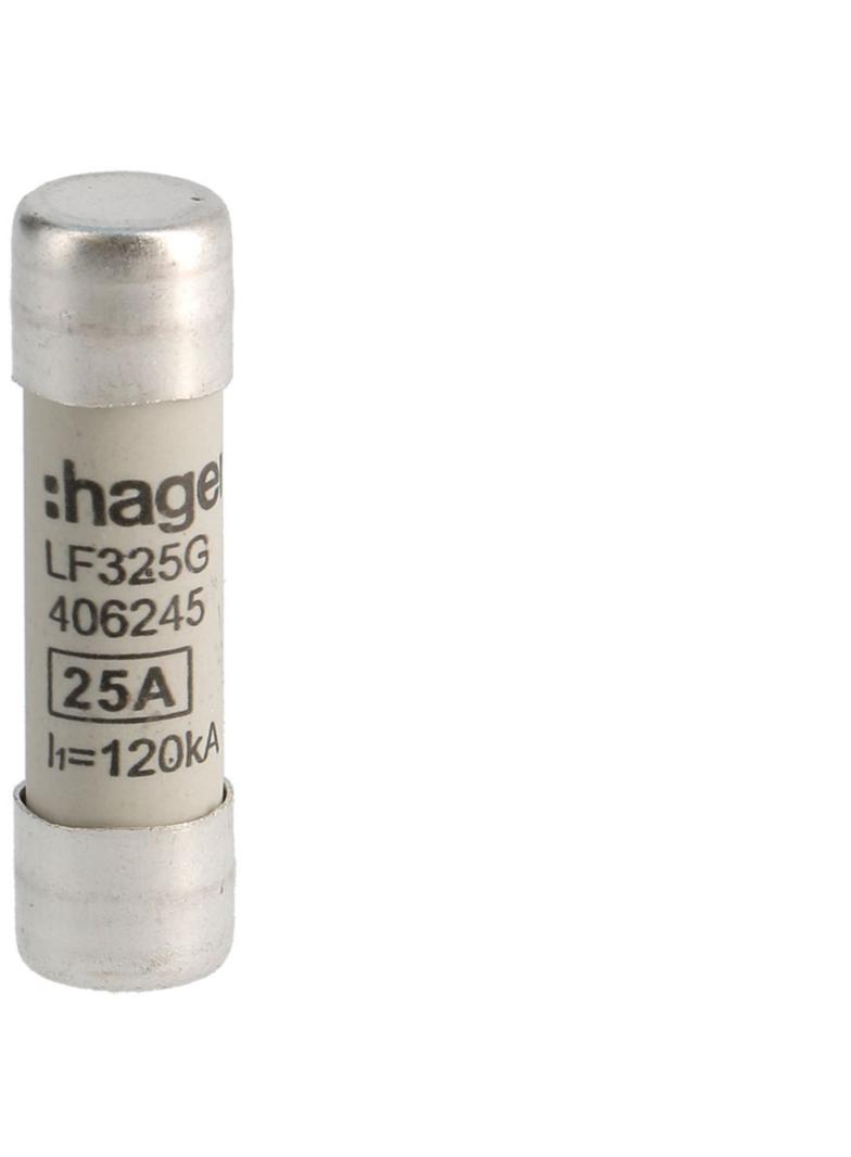Wkładka bezpiecznikowa cylindryczna CH-10 10x38mm gG 25A 400VAC LF325G HAGER