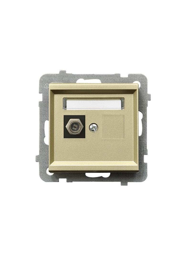 SONATA Gniazdo antenowe typu F pojedyncze - kolor szampański złoty