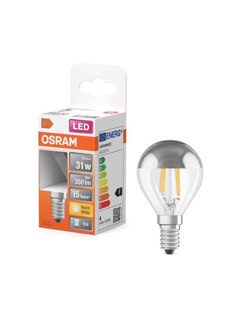 Lampa LED STAR CL P Filament szkło przezroczyste Mirror Silver 34 non-dim 4W 827 E14