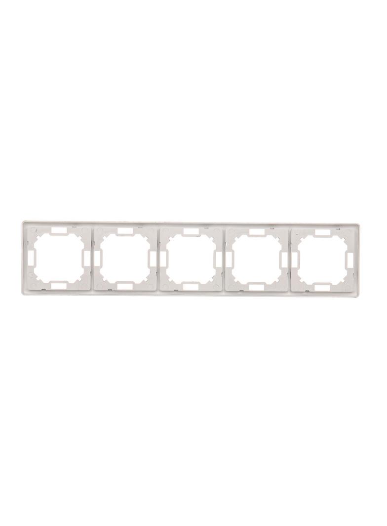 Simon Basic Standard Ramka 5-krotna – uniwersalna poziom i pion stal inox BMR5/21 KONTAKT
