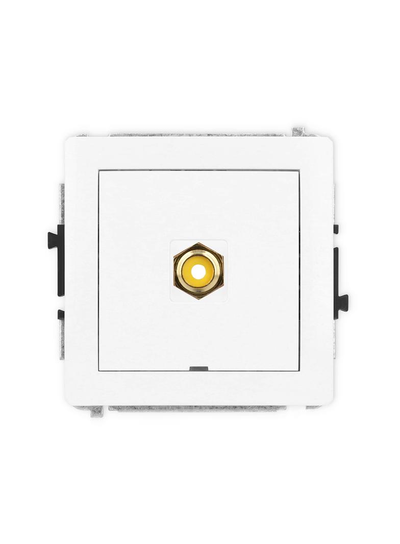 DECO Mechanizm gniazda pojedynczego RCA, bez pola opisowego (typu cinch - żółty, pozłacany) 25DGRCAB