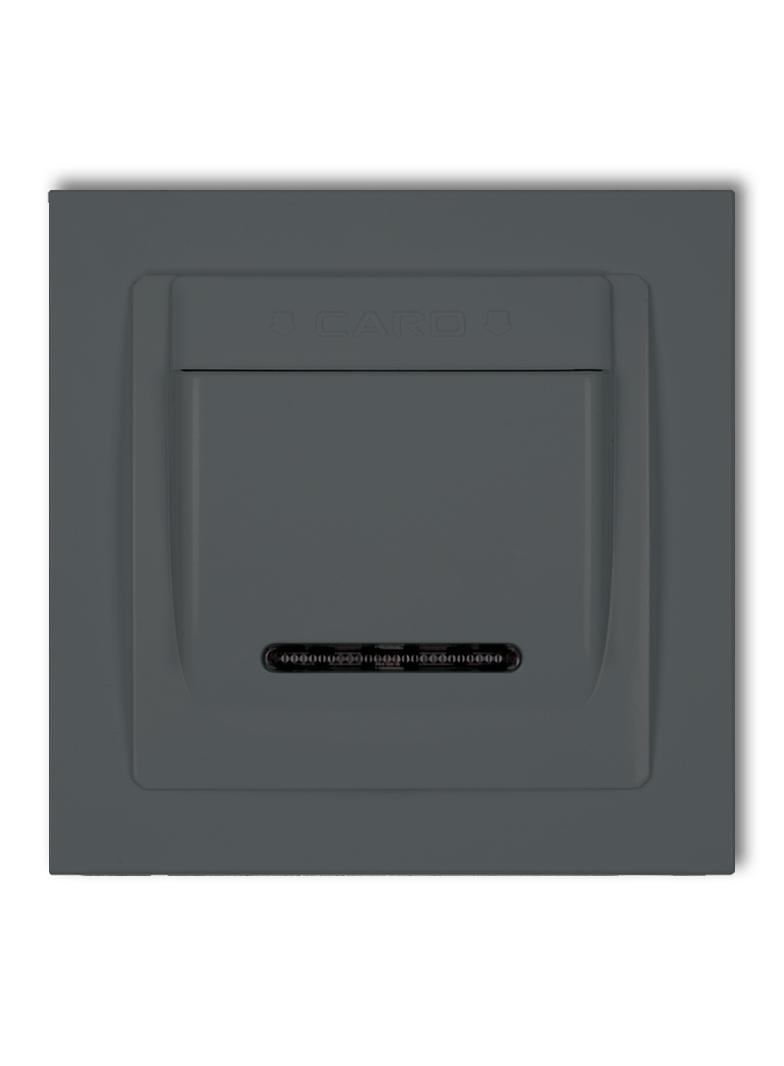 DECO Łącznik hotelowy z ramką uniwersalną pojedynczą z tworzywa DECO grafitowy mat