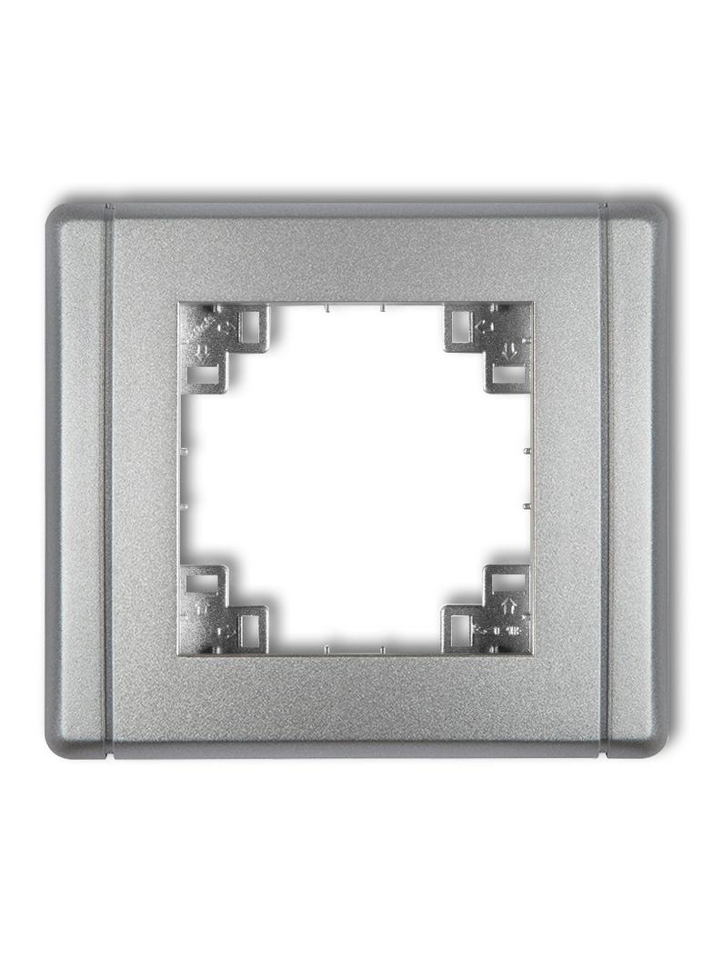 FLEXI Kompletna ramka uniwersalna pojedyncza srebrny metalik