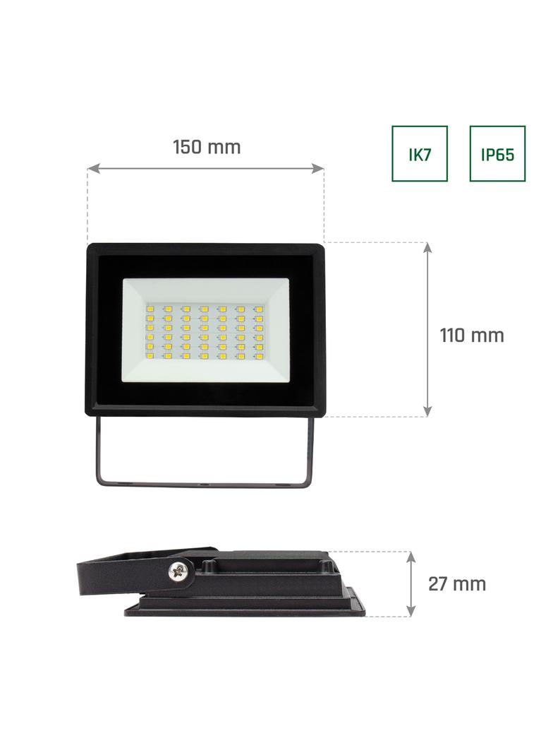 NOCTIS LUX 3 NAŚWIETLACZ 30W NW 230V IP65 150x110x27mm CZARNY