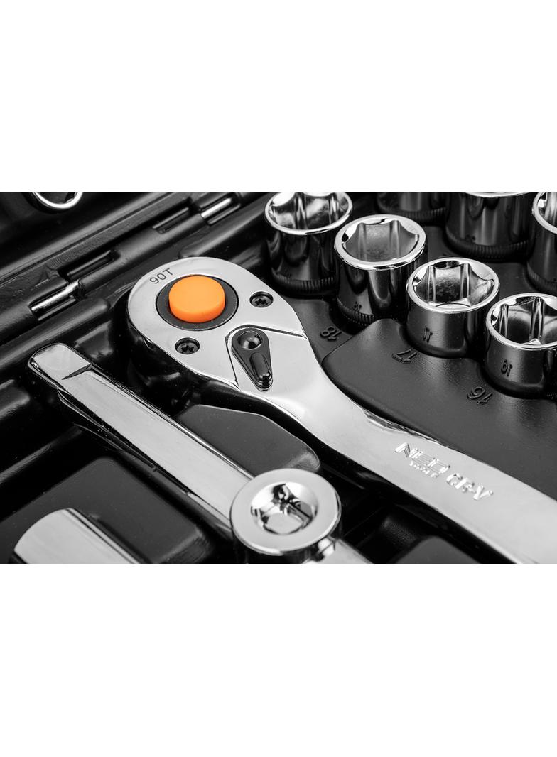 Klucze nasadowe 1/2", 1/4" , zestaw 82 szt., CrV