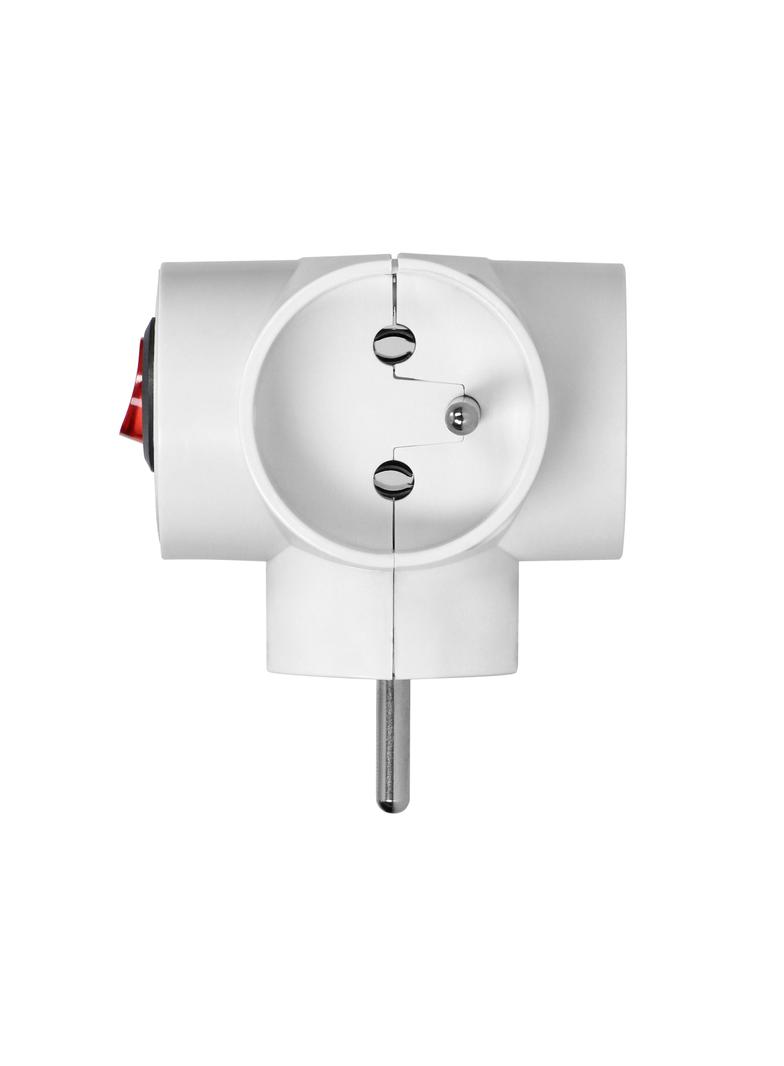 Rozgałęźnik 3x2P+Z, z wyłącznikiem