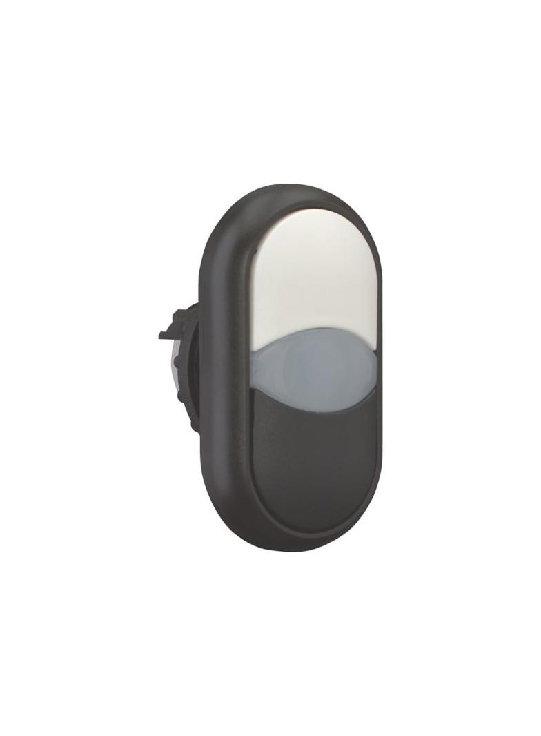 M22S-DDL-WS Napęd przycisku podwójny biało/czarny z podświetleniem z samopowrotem 216705 EATON