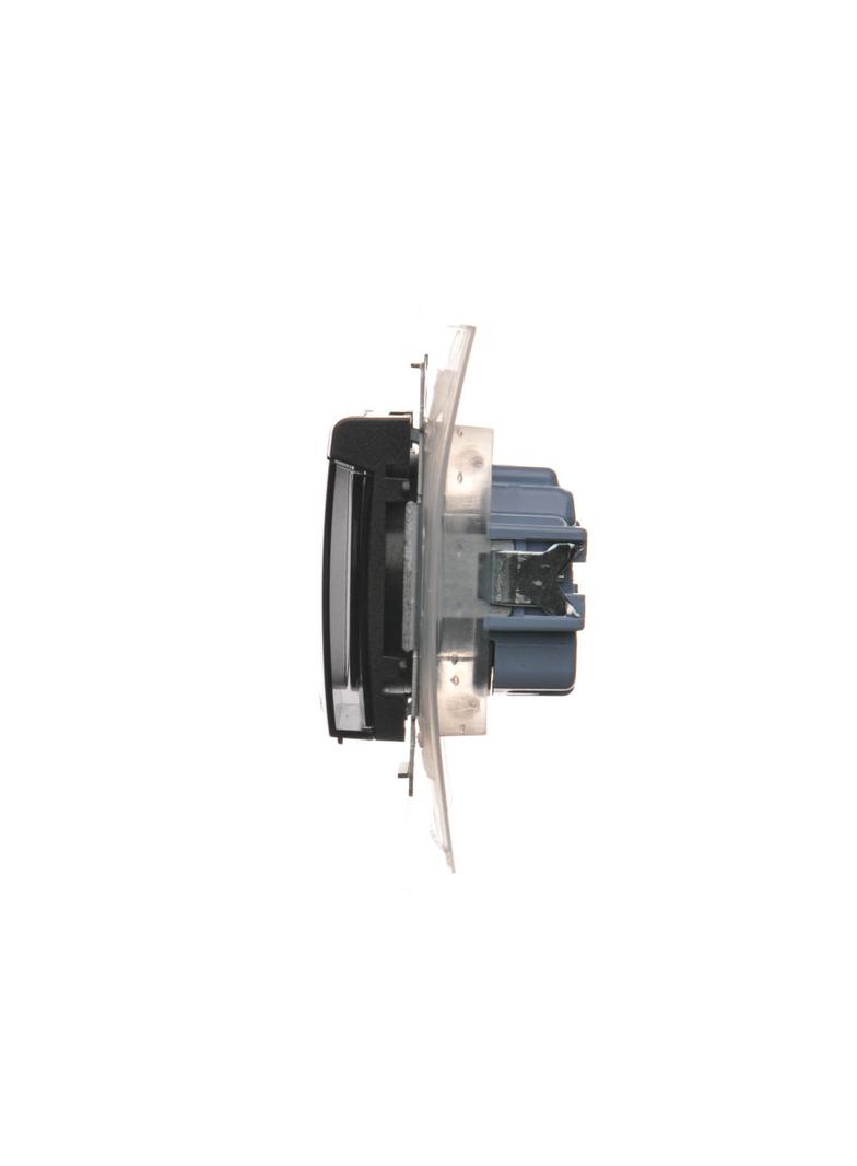 Simon 54 Gniazdo IP44 Z USZCZELKĄ 16A z. śrub. klapka transp. antracyt *Uszczelka do ramek S54 PREMI