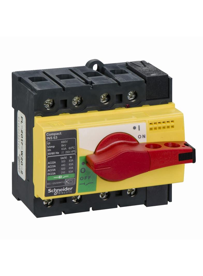 Compact INS INV, rozłącznik INS63 żółto-czerwony 63A 4P