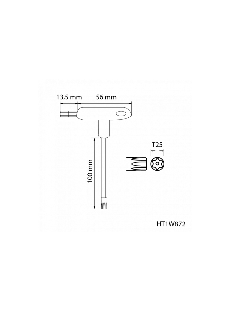 Klucze torx security typu-T, długie TT25