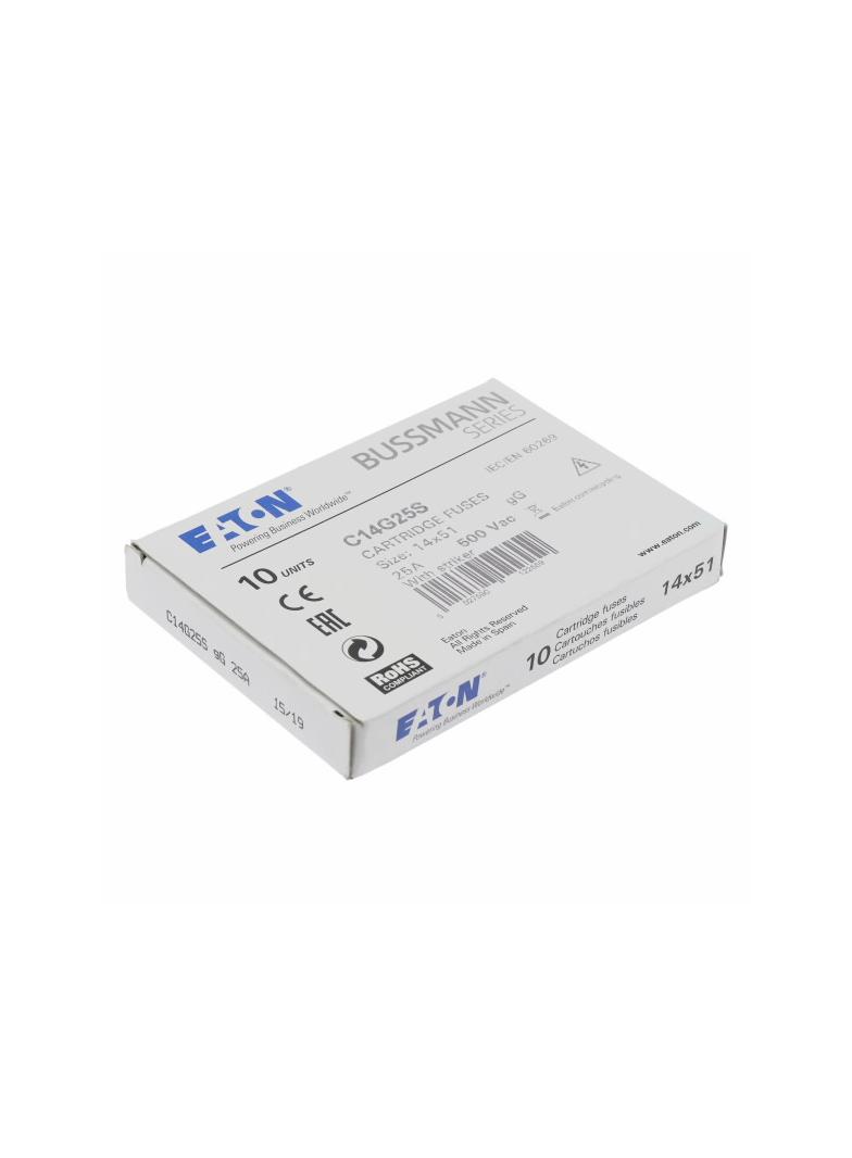 C14G25S Wkładka cylindryczna z wybijakiem 14x51 25A GG 690V AC C14G25S EATON